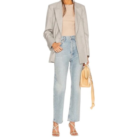 New Agolde 90s Mid Rise Loose Fit Straight Leg Jeans Size 24 In Semi Tropic Wash - Picture 5 of 16